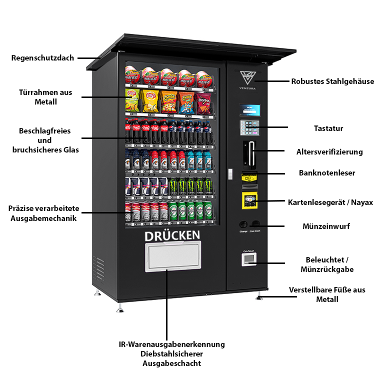 Snack & Getränkeautomaten V7-Gold für den Außenbereich Outdoor Neu - Image 4