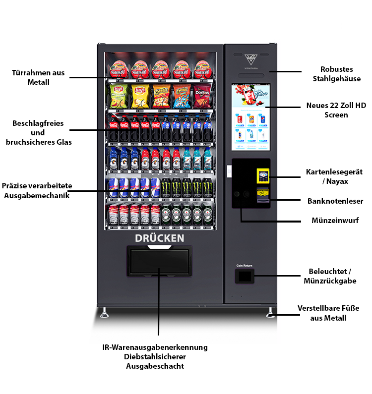 Snackautomat 2in1 V10 mit Lift Touch Display 22 Zoll NEU - Image 6