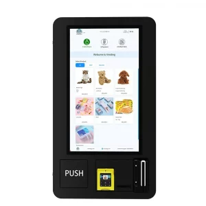 VM-M02 Slim Wand-Vending-Automat Schwarz – 32-Zoll Touchscreen Verkaufsautomat